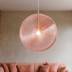 Ondaluce so jokey pc lampadario moderno vetro rosa led