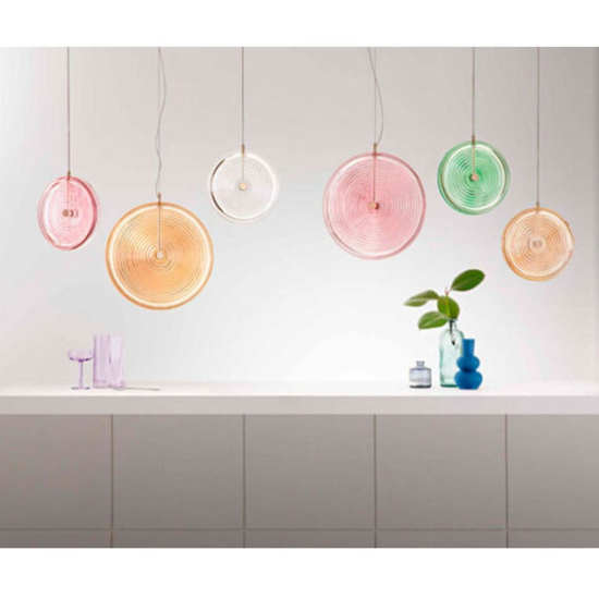 Ondaluce so jokey pc lampadario moderno vetro rosa led