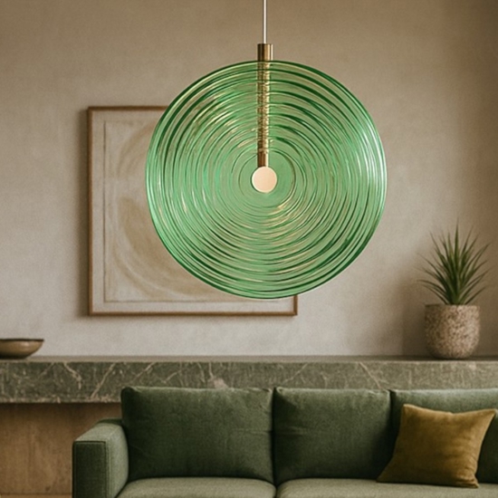 Ondaluce so jokey pc lampadario vetro verde led 3000k design