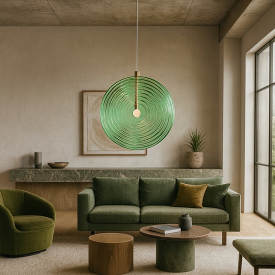 Ondaluce so jokey pc lampadario vetro verde led 3000k design