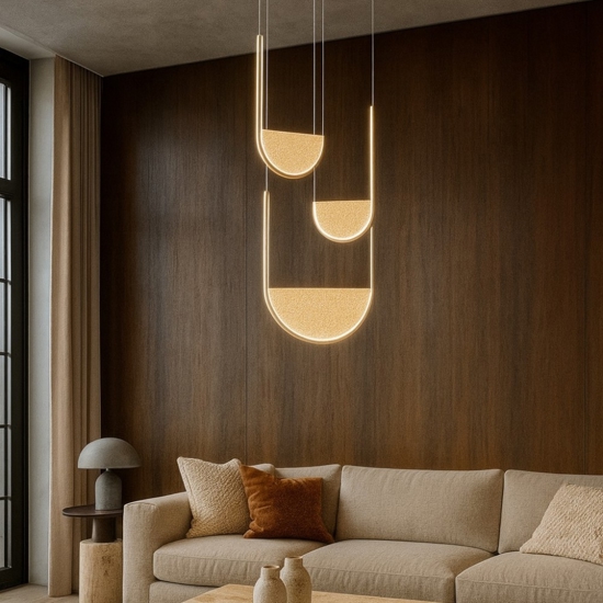 Lotus ondaluce lampadario moderno 3 luci oro led 3000k