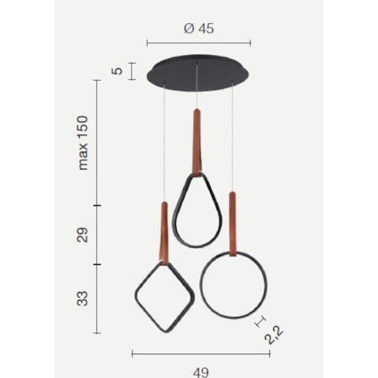 So regoli mix ondaluce lampadario led design moderno