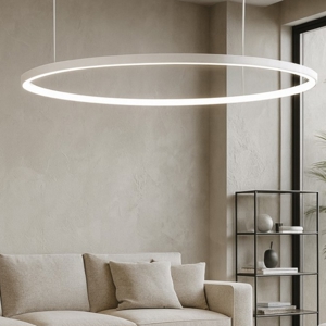 Visualizza i dettagli per Lampadario so soel 60 bianco ondaluce cerchio led moderno Lampadario so soel 60 bianco ondaluce cerchio led moderno
