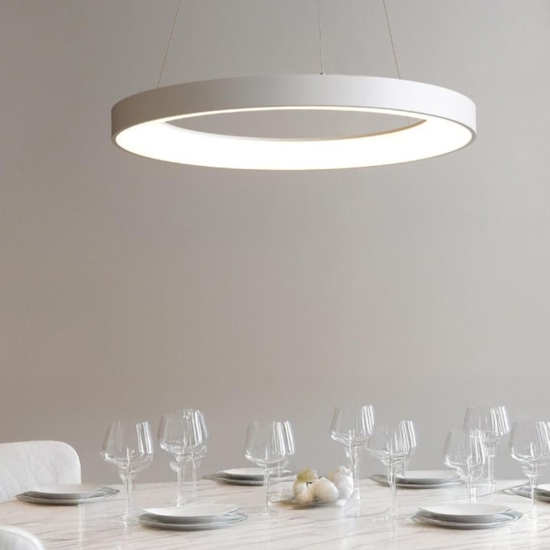 Lampadario vivida inner-r 80 bianco led 80w 3000k 4000k dimmerabile