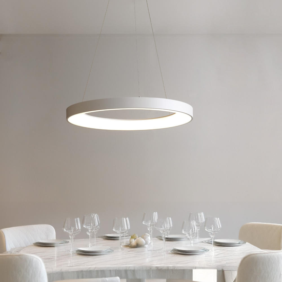 Lampadario vivida inner-r 80 bianco led 80w 3000k 4000k dimmerabile