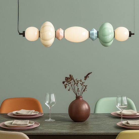 Lampadario per tavolo da pranzo ceramica multicolor led 3000k
