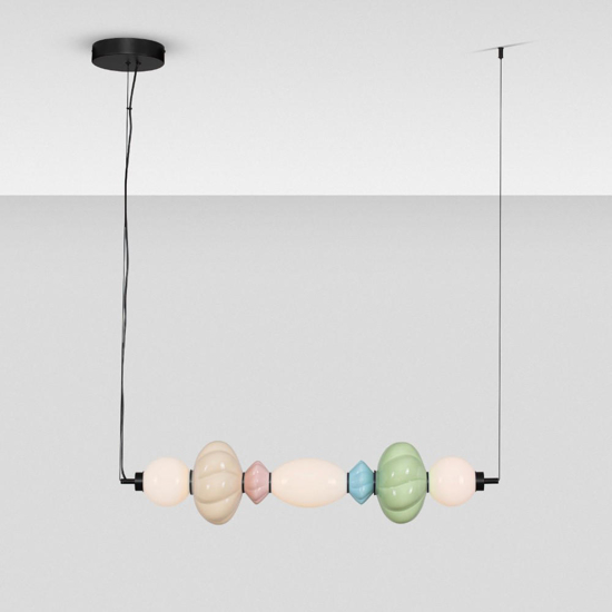 Lampadario per tavolo da pranzo ceramica multicolor led 3000k