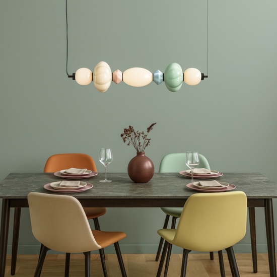 Lampadario per tavolo da pranzo ceramica multicolor led 3000k