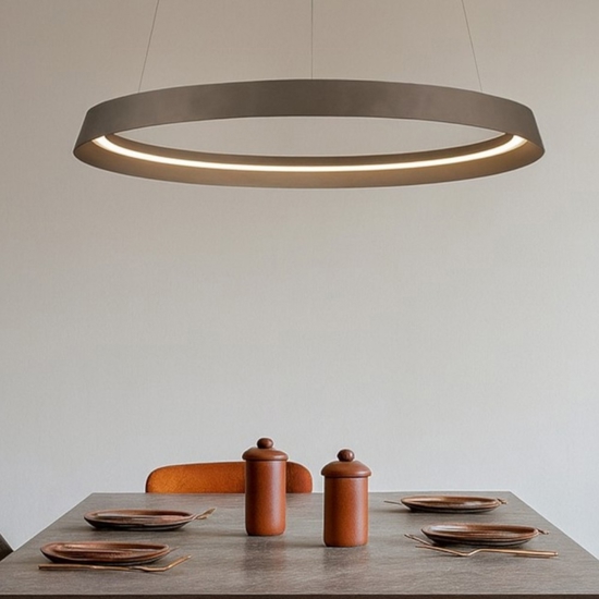 Lampadario circolare champagne 60cm led 52w 2700k 3000k dimmerabile
