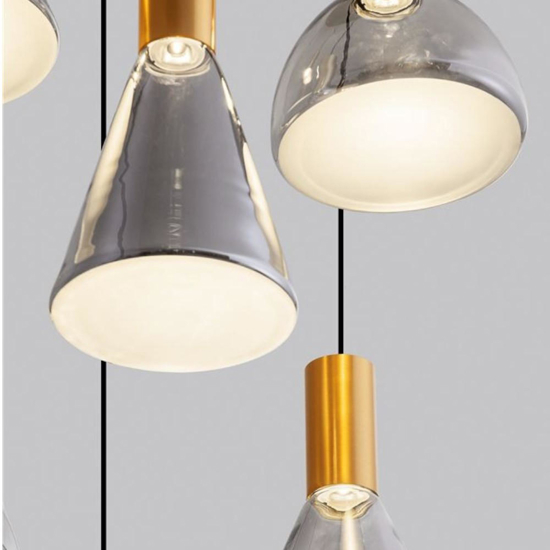 Lampadario moderno per salotto 6 luci led 3000k cavi regolabili