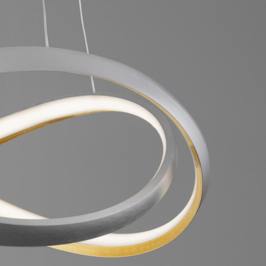 Lampadario moderno per soggiorno grigio oro led 40w 3500k 5000k con telecomando