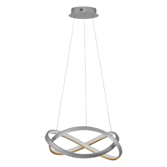 Lampadario moderno per soggiorno grigio oro led 40w 3500k 5000k con telecomando