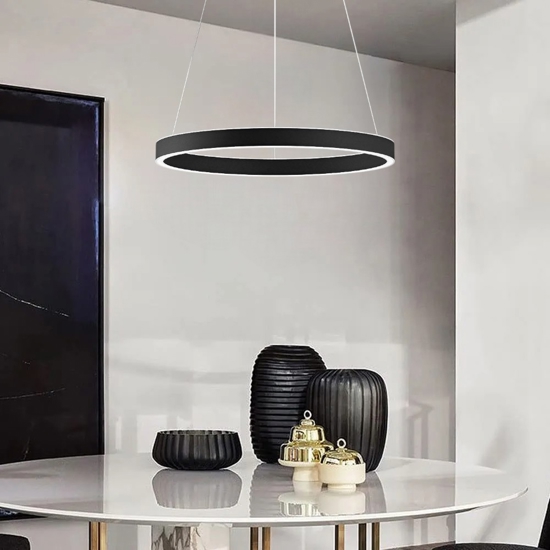 Criseide s-p nero gea luce lampadario cerchio led 60w 3000k