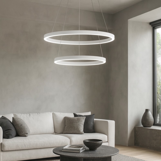 Gea luce criseide lampadario moderno led 60w 3000k per soggiorno