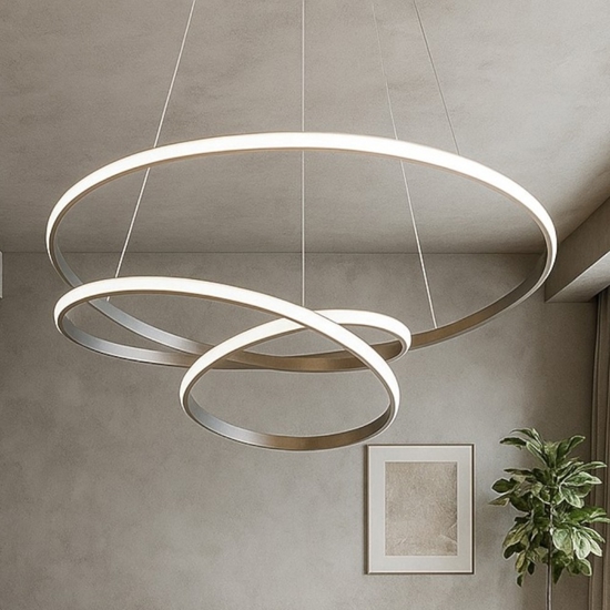 Lampadario diva sp titanio gea luce design moderno led 39w 3000k