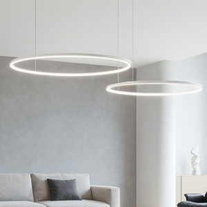 Lampadario moderno erika s-2d cerchi bianco