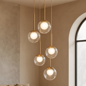 Visualizza i dettagli per Maytoni basic form lampadario moderno per salotto sfere in vetro Maytoni basic form lampadario moderno per salotto sfere in vetro
