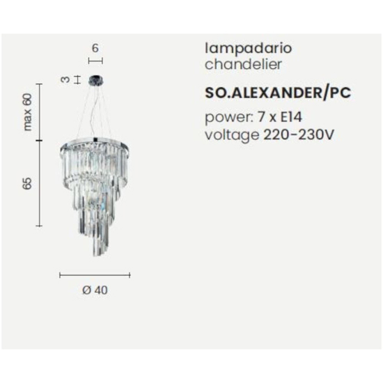 Lampadario so alexander ondaluce per salotto cristalli