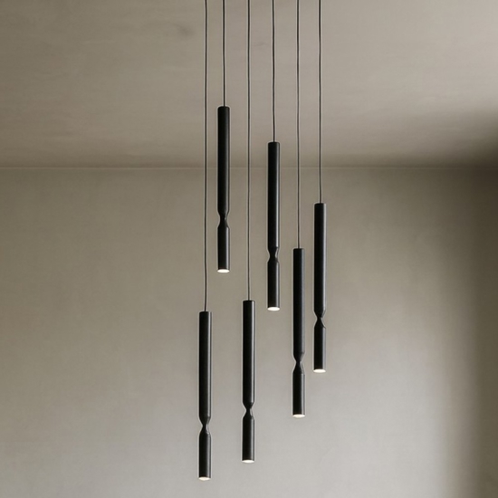 So tubic 6 ondaluce luce lampadario moderno nero 6 luci led
