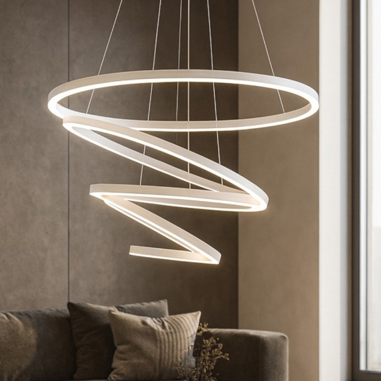 Lampadario hurricane vivida led 175w 3000k bianco moderno
