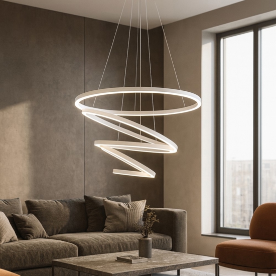 Lampadario hurricane vivida led 175w 3000k bianco moderno