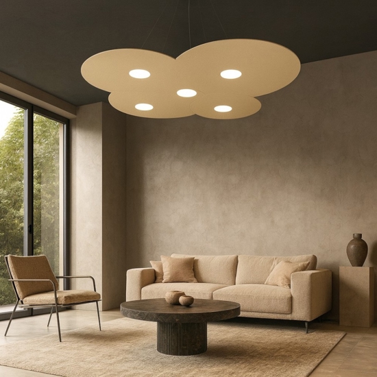 Lampadario particolare per soggiorno moderno sabbia