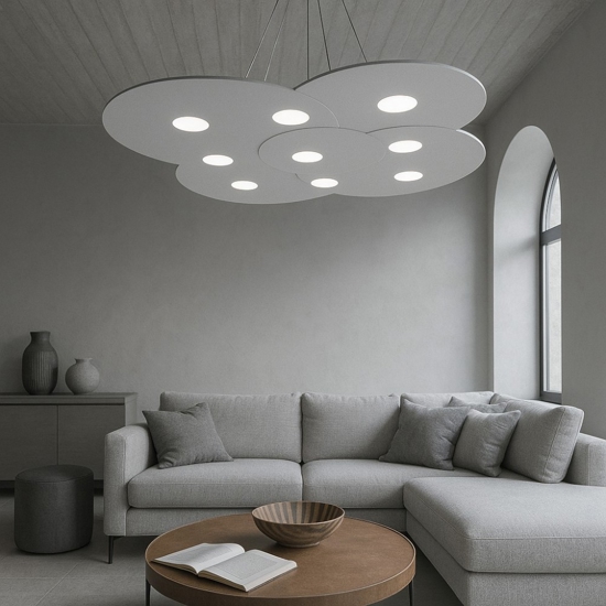 Toplight cloud grigio lampadario moderno per soggiorno