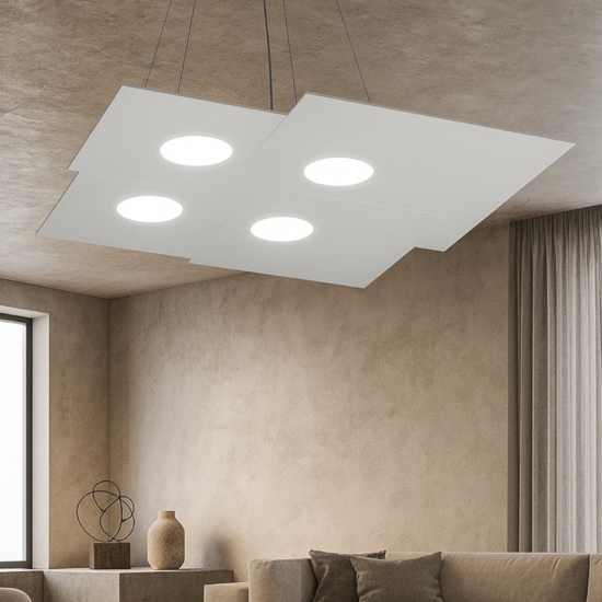Lampadario moderno grigio design per ufficio toplight plate