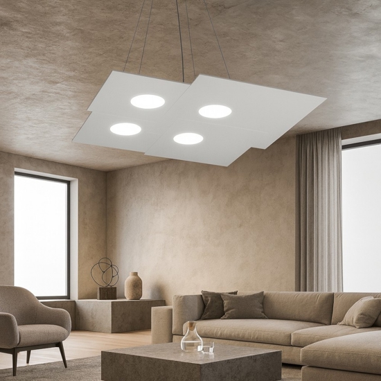 Lampadario moderno grigio design per ufficio toplight plate