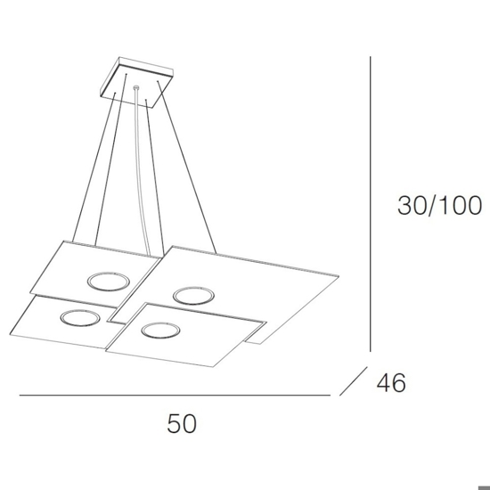 Lampadario moderno grigio design per ufficio toplight plate