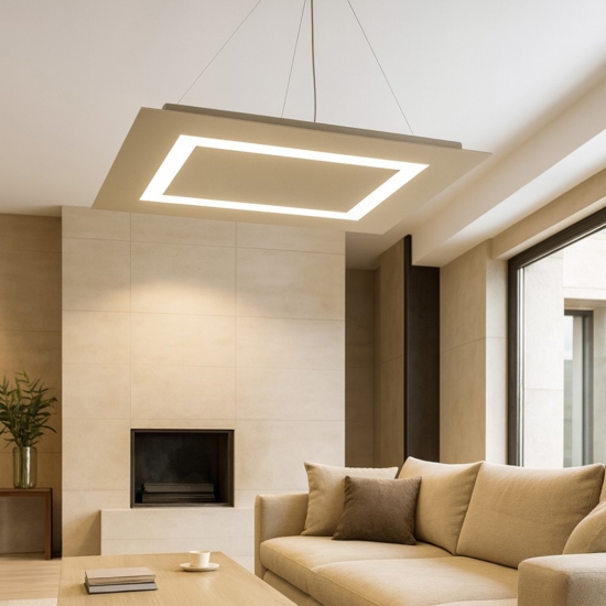 Toplight carpet lampadario 91w sabbia per soggiorno moderno rettangolare