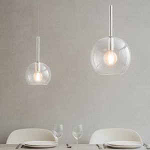 Lampadario per sala da pranzo moderna vetri trasparenti