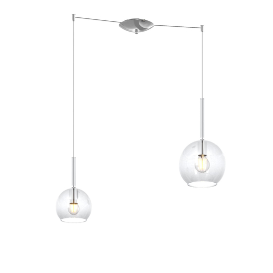 Lampadario per sala da pranzo moderna vetri trasparenti