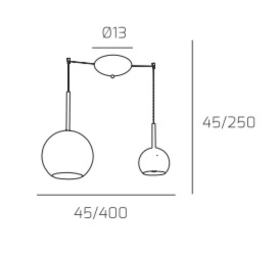 Lampadario per sala da pranzo moderna vetri trasparenti