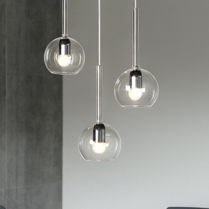 Lampadario per soggiorno moderno vetri trasparenti