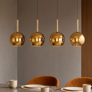 Lampadario moderno vetri oro per soggiorno