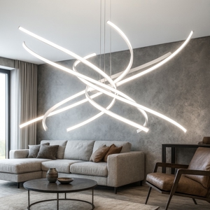Visualizza i dettagli per Lampadario moderno bianco led 88w 3000k top light tornado Lampadario moderno bianco led 88w 3000k top light tornado