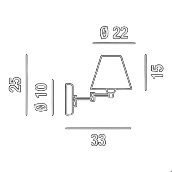 Applique da comodino cromato braccio estensibile fp