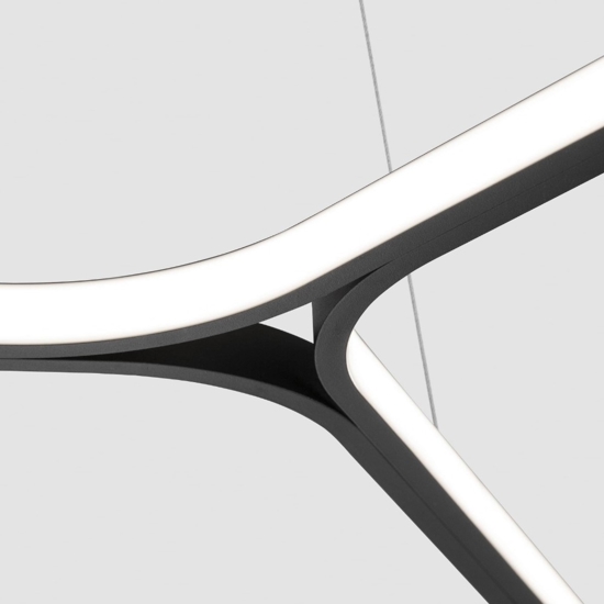 Lampadario design moderno nero led 45w 3000k per soggiorno