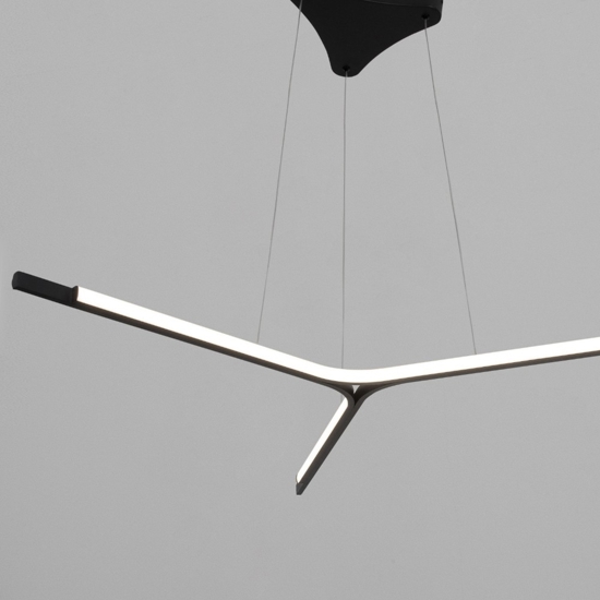 Lampadario design moderno nero led 45w 3000k per soggiorno