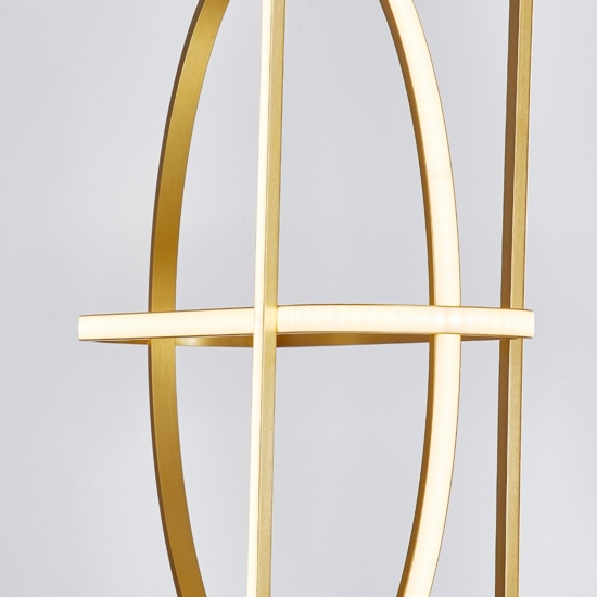 Lampadario oro led 49w 3000k design per soggiorno moderno