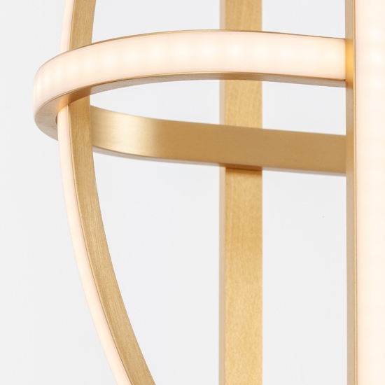 Lampadario oro led 49w 3000k design per soggiorno moderno