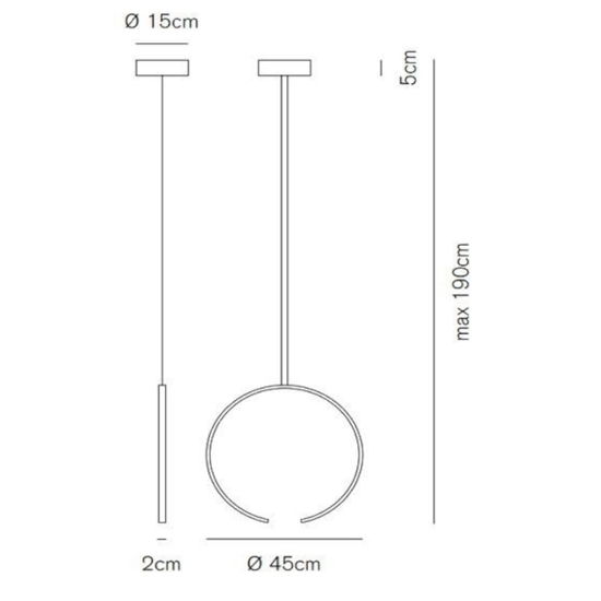 Olympic vivida lampadario led 25w 3000k - 4000k design moderno