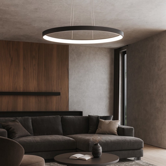 Vivida lifering-o lampadario ovale bronzo led 40w 3000k 4000k