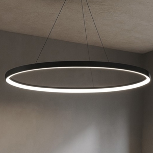 Grande lampadario ovale nero led 80w 3000k 4000k vivida lifering-o