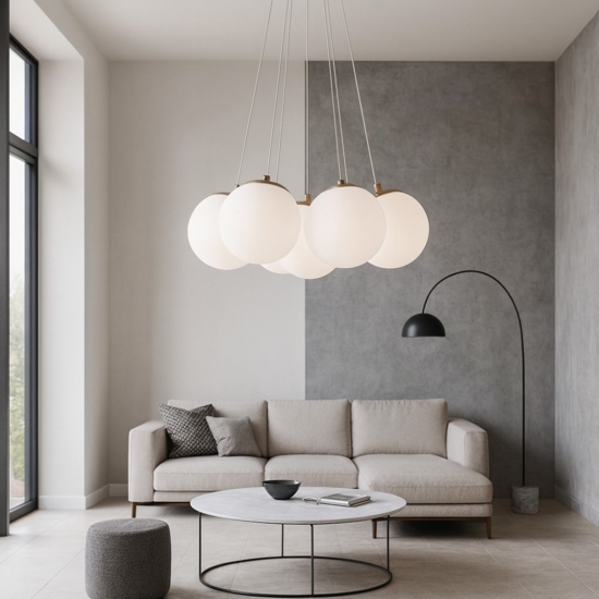 Vivida pearl lampadario oro rosa sfere di vetro per soggiorno