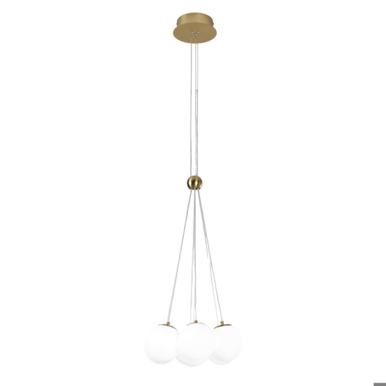 Vivida pearl lampadario oro vetro bianco led 36w 3000k