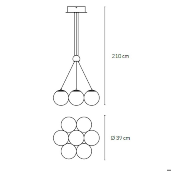 Vivida pearl lampadario oro vetro bianco led 36w 3000k