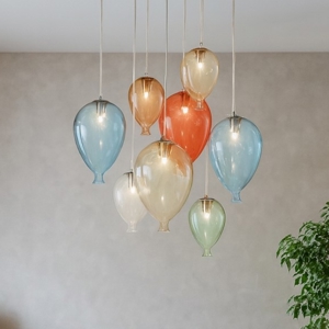 Visualizza i dettagli per Ideal lux clown lampadario per salotto palloncini vetro sp8 color Ideal lux clown lampadario per salotto palloncini vetro sp8 color