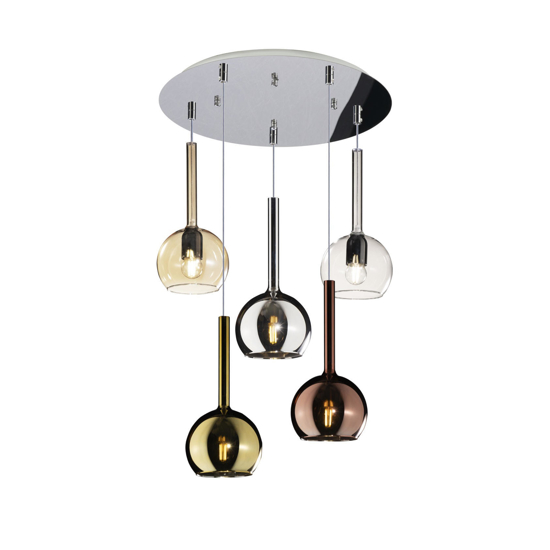 Lampadario per soggiorno moderno vetri multicolor top light